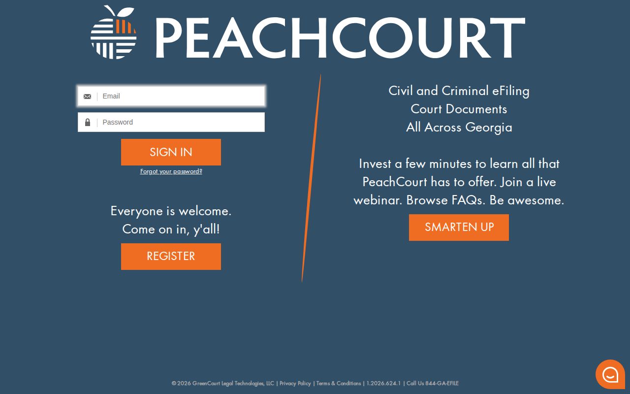 Georgia PeachCourt portal for Echols County court release records